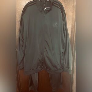 Adidas Gray & Black  3 Stripes Tricot  Jacket & Pants Set Mens 4X EUC